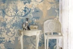 Baroque-Style-Damask-Removable-Wallpaper-Blue-Yellow-Vintage-Mural-Retro-Self-Adhesive-Decor-Grunge-Peel-and-Stick-Paper